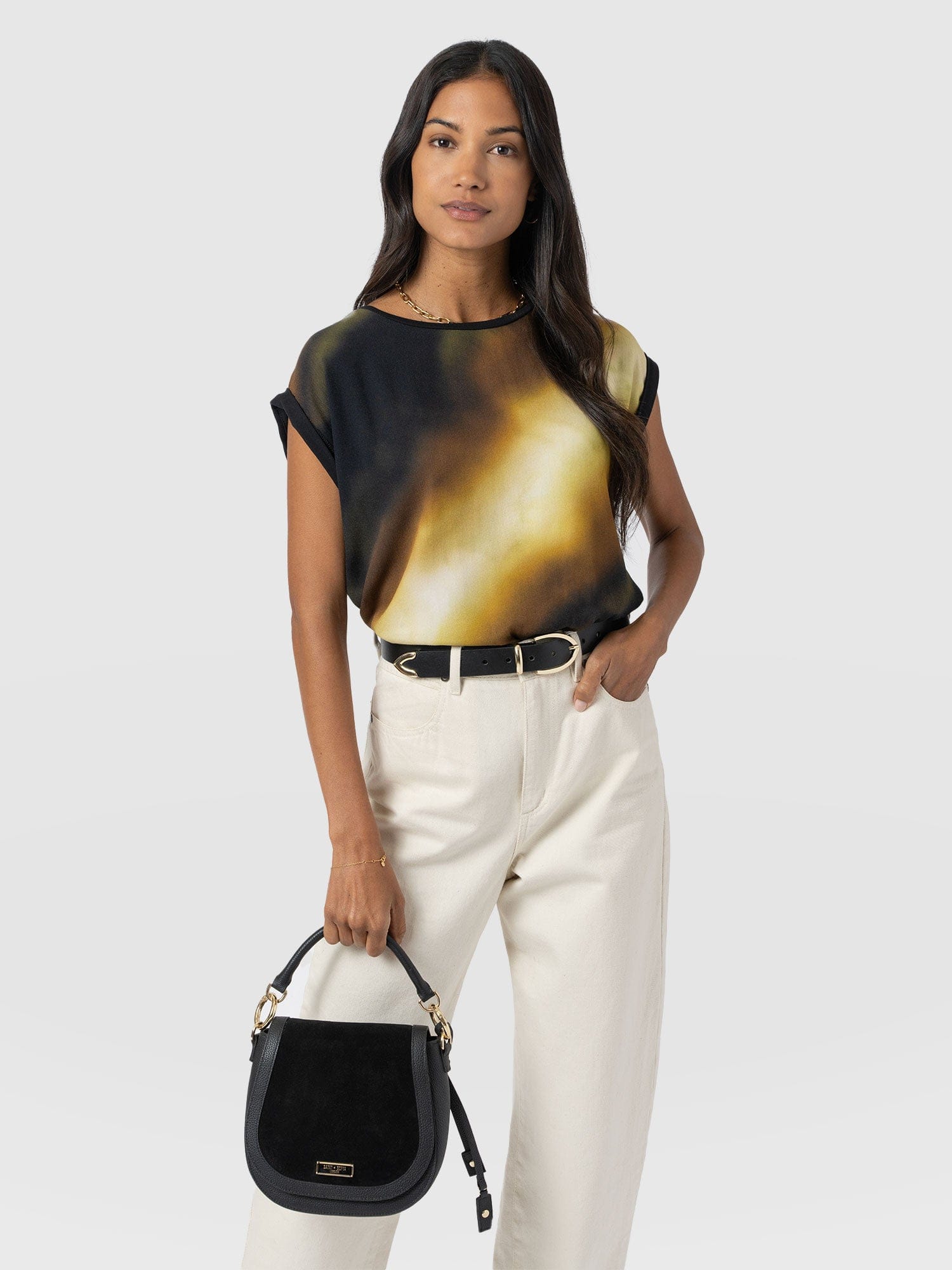 Turn Up Contrast Tee - Yellow Gradient - Women's T-shirts | Saint + Sofia® USA